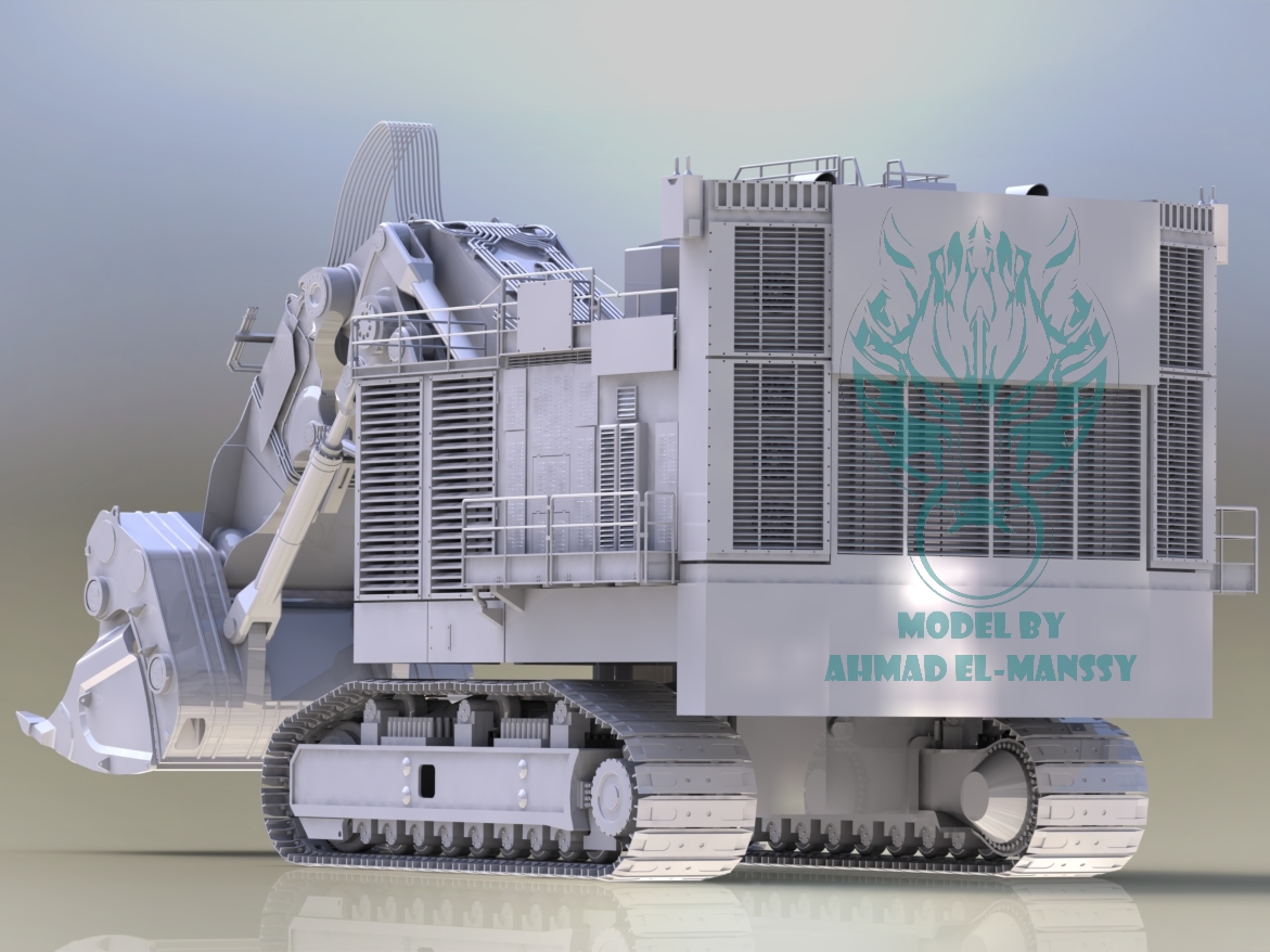 Caterpillar CAT 6021B大型挖掘机造型3D建模图纸 Solidworks设计